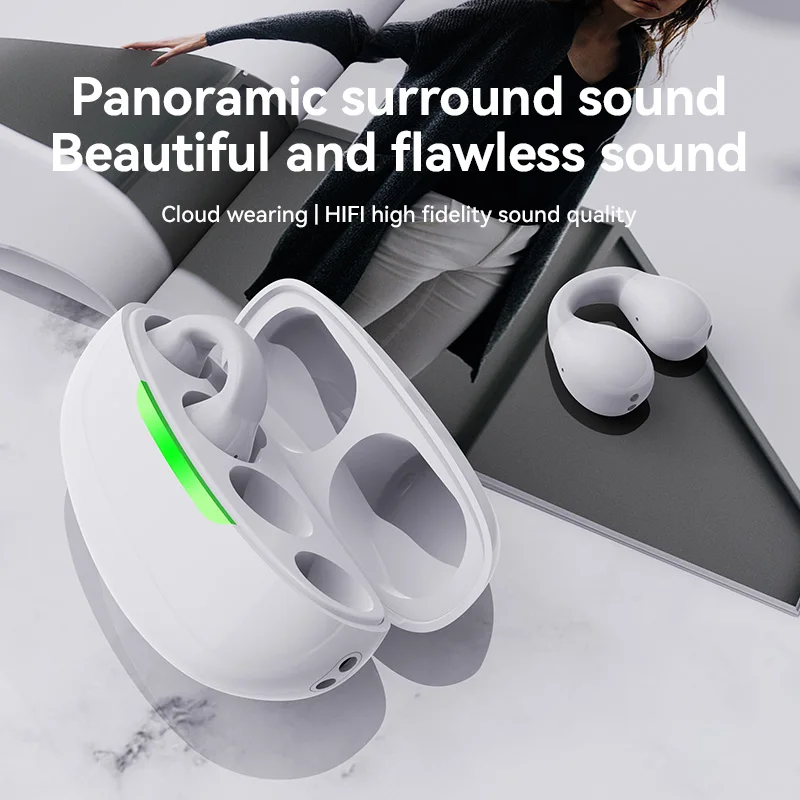 Earclip Wireless Earphone K10 TWS Bluetooth Earbuds Hifi Sound Sports Headphones Bone Conduction Open Ear Headest With Mic