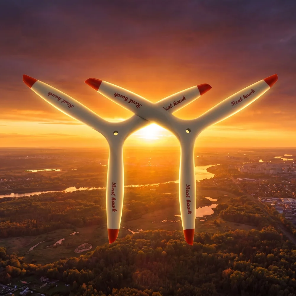 RealHawk 29-32 Inch 3-Blade CCW CW Beech Wood Propeller White Red Tip for Scale Gas RC Airplane Warbird Upgrade Parts 1 Pcs