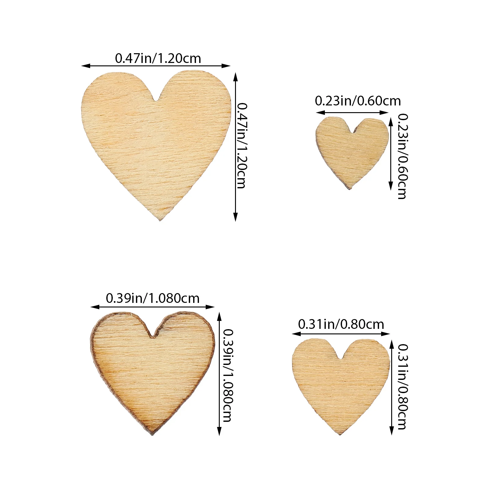 200 قطعة من شرائح القلب الخشبية الطبيعية الفارغة أقراص DIY بها بنفسك الحرف الطرف الديكور الزفاف عيد ميلاد سكرابوكينغ Decoupage الفن