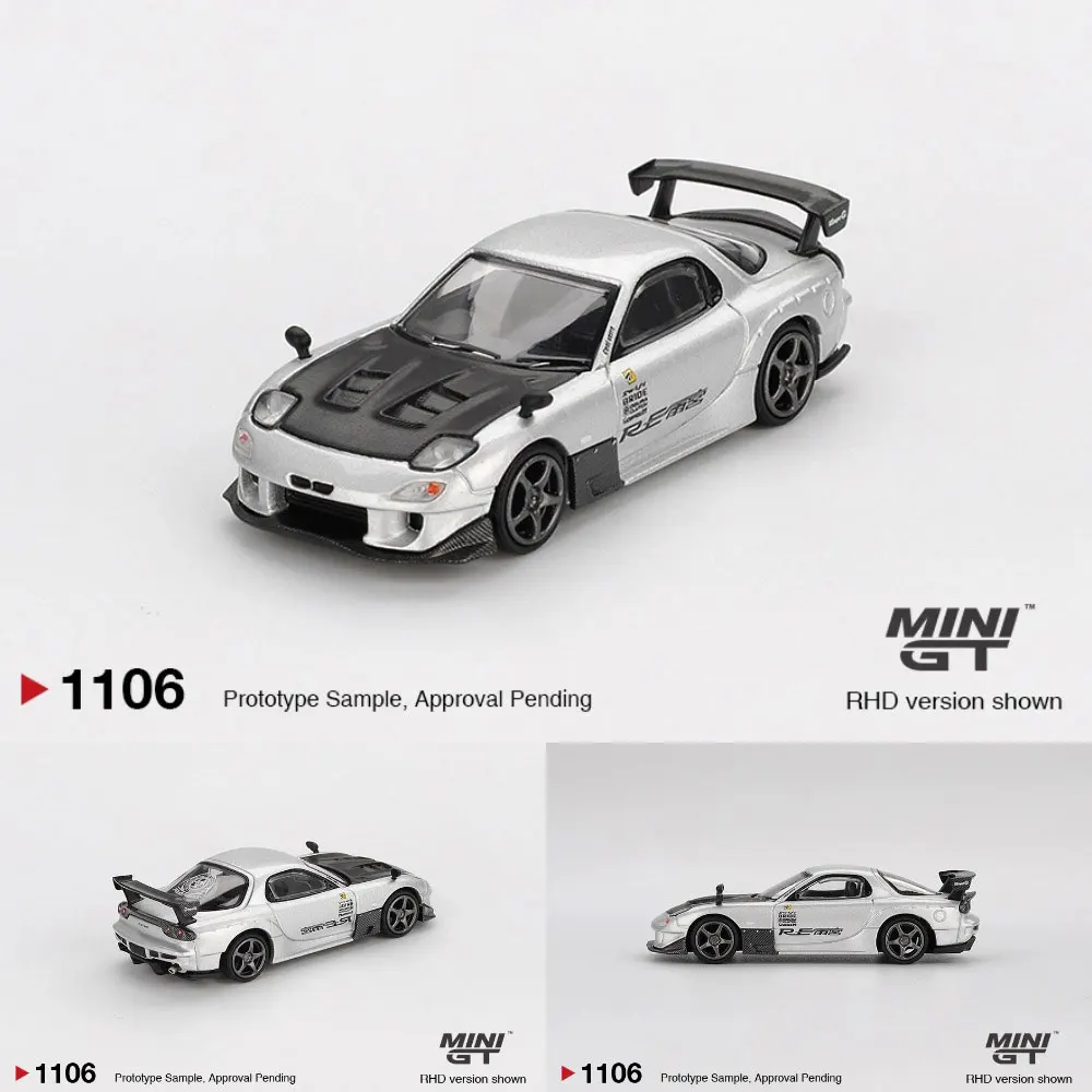 

Предпродажа MINIGT 1/64, литая под давлением модель автомобиля Mazda RX-7 RE-Amemiya, серебристая металлическая блистерная упаковка, высокая производительность