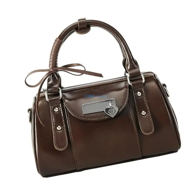 

D0UD Trendy Motorcycle Bag PU Leather Shoulder Bags Handbag for Fashion Enthusiasts