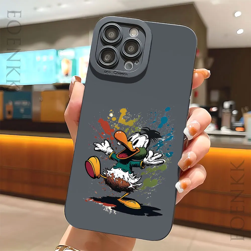 Cartoon Duck In Color Phone Case For IPhone 14 13 11 12 15 Pro Max SE 20 14 15 Plus 12 13 Mini XR XS X Silica gel Good Luck Case