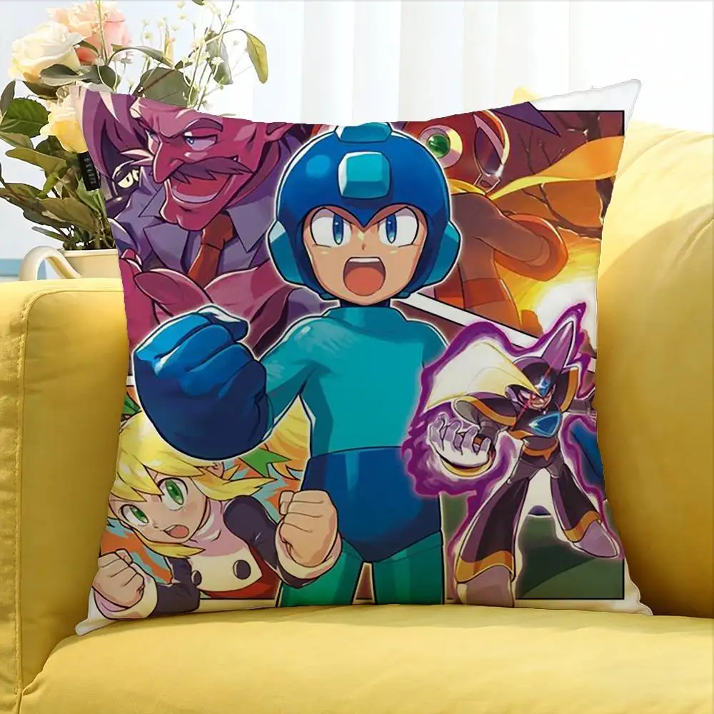 M-Megaman X Game Tinplate   Various Sizes Square Pillow Case For Car Home Bedchamber Decor