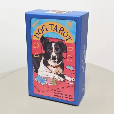 Dog Tarot Deck in Rigid Box, 78 Pcs Cards Inspired By Wise Companion Printed on 350GSM Double-embossed Cardstock - 12*7cm