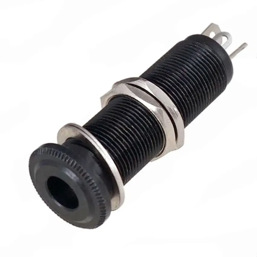 Electric Guitar Bass 6.35mm Socket Stereo 1/4 Inch Output Jacks Plug Parts Ribbed Tube Style Jack Anti-noisy