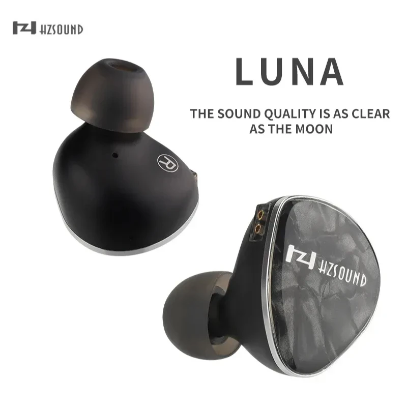 HZSOUND-LUNA 이어폰(0.78 2핀 3.5/4.4mm 교체 가능 플러그 포함) Hi-Fi 오디오 IEM