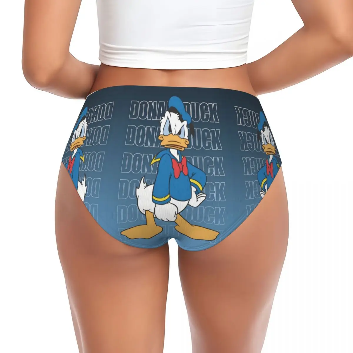 Custom Womens Donald Duck Comic Brief Panties Female Soft Mangas Underwear Underpants