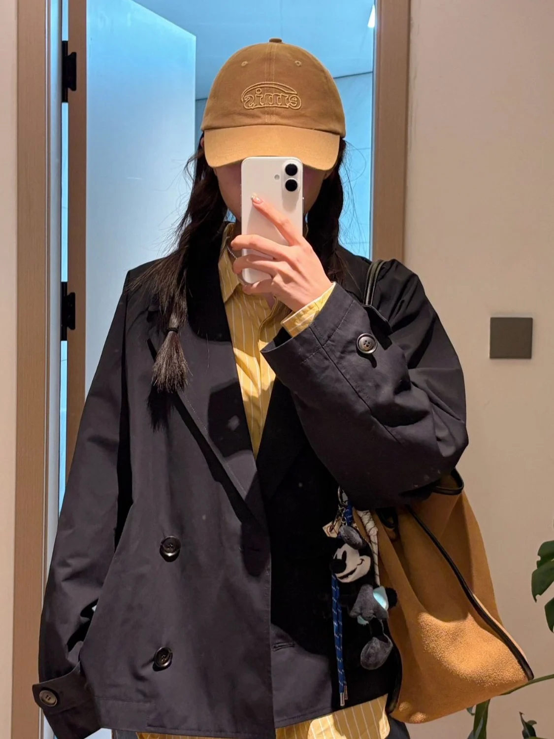 

Элегантное короткое свободное пальто Весна 2026 с двубортным воротником-стойкой, повседневный стиль, женская модная верхняя одежда для миниатюрных дам