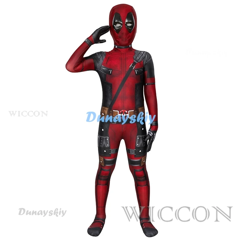 Kids Dead-pool Bodyguard Bodysuit Mask Halloween Costume Children's Deadpoool Cosplay Costume Adult Set