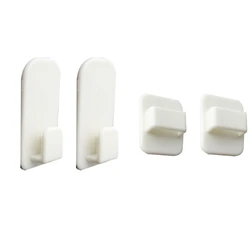 L38A Wall Mount Remote Control Hanger 4 Pcs Self Adhesive Plastic Hook Set Holder for TV Remote Controller Air Conditioner Rack