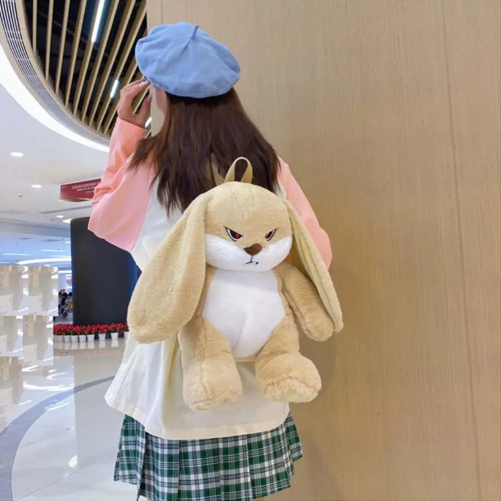 Long Ear Rabbit Anger Bunny Plush Backpack Cute Animals Stuffed Doll Long Ear Rabbit Plush Backpack 35cm Backpack