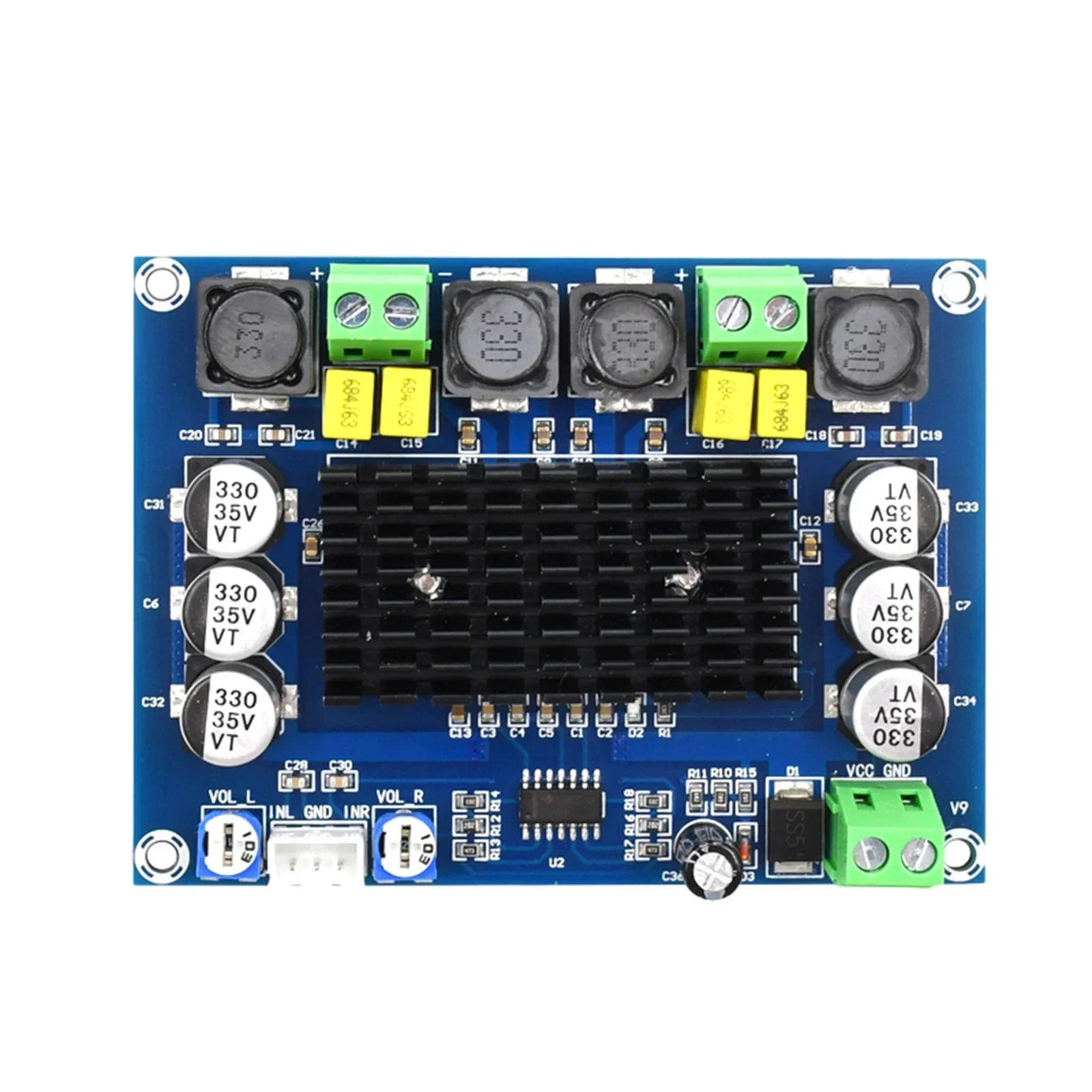 XH-M543 High Power Digital Power Amplifier Board TPA3116D2 Audio Amplifier Module Class D Double Channel 2*120W