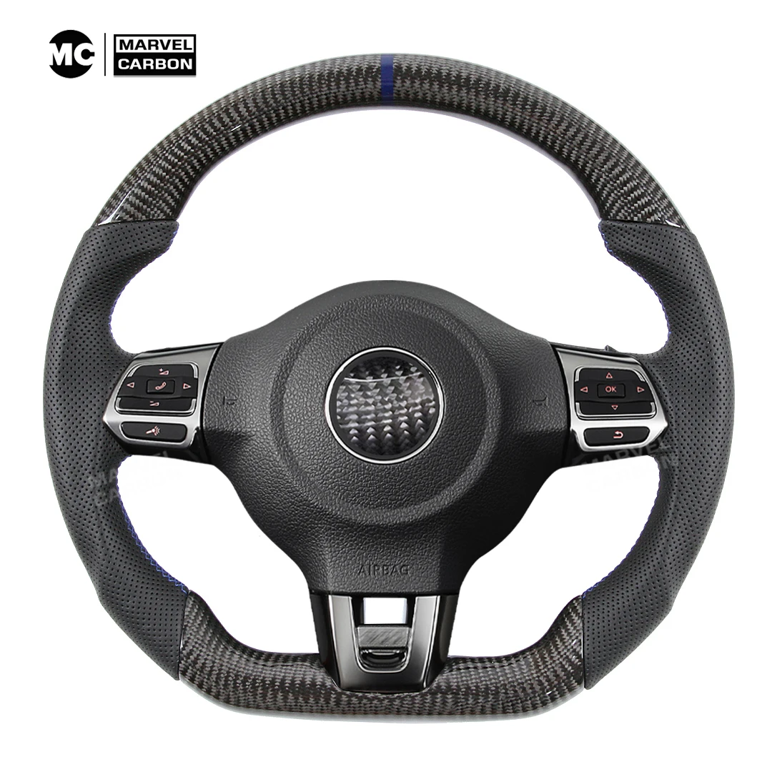 Forged Carbon Fiber Steering Wheel For VW Volkswagen Golf 6 Sagitar Bora Jetta Customized Steering Wheel No Airbag