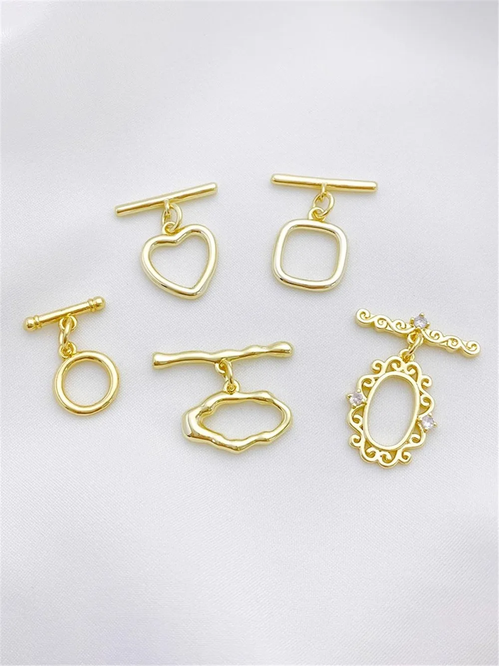 

14K Gold-plated Round OT Buckle Handmade Diy Bracelet Necklace Connected with Finishing Buckle Jewelry Accessories K077