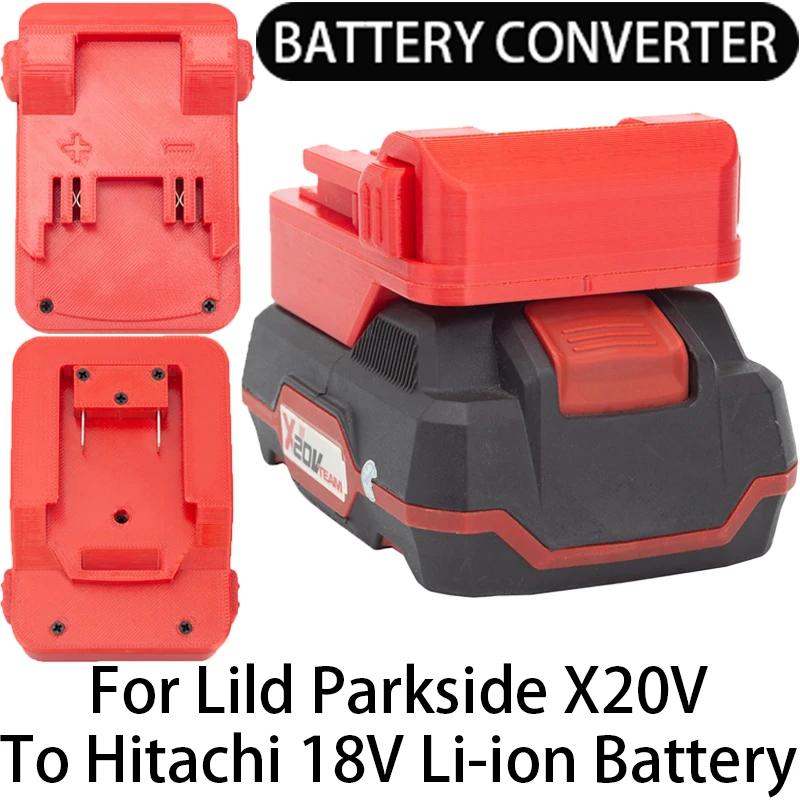 

Adapter For Hitachi/Hikoki 18V Li-ion tool converts to Lidl Parkside X20V Li-ion battery adapter power tool accessories