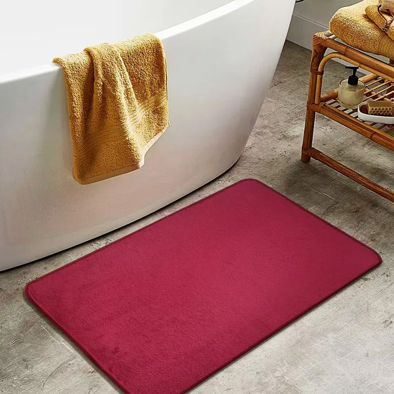 Coral Velvet Bathroom Carpet Memory Foam Entryway Doorway Absorbent Shouldn\'t Lint Carpet