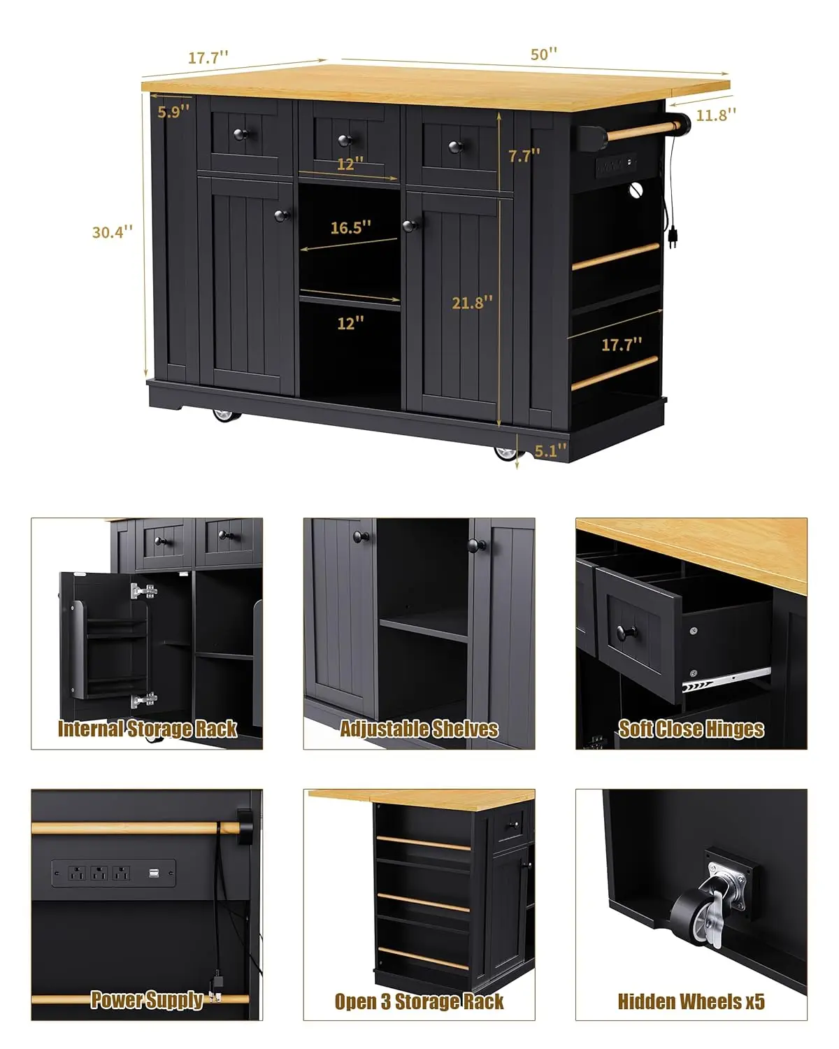 Thumbnail 2 - #4 Trending Kitchen Island Carts Right Now