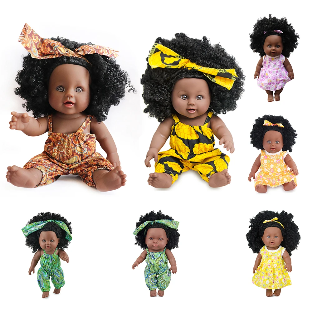 

30cm American Reborn Black Dolls Finished Reborn Doll Girl Baby Toys Christmas Gift For Children Handmade Soft