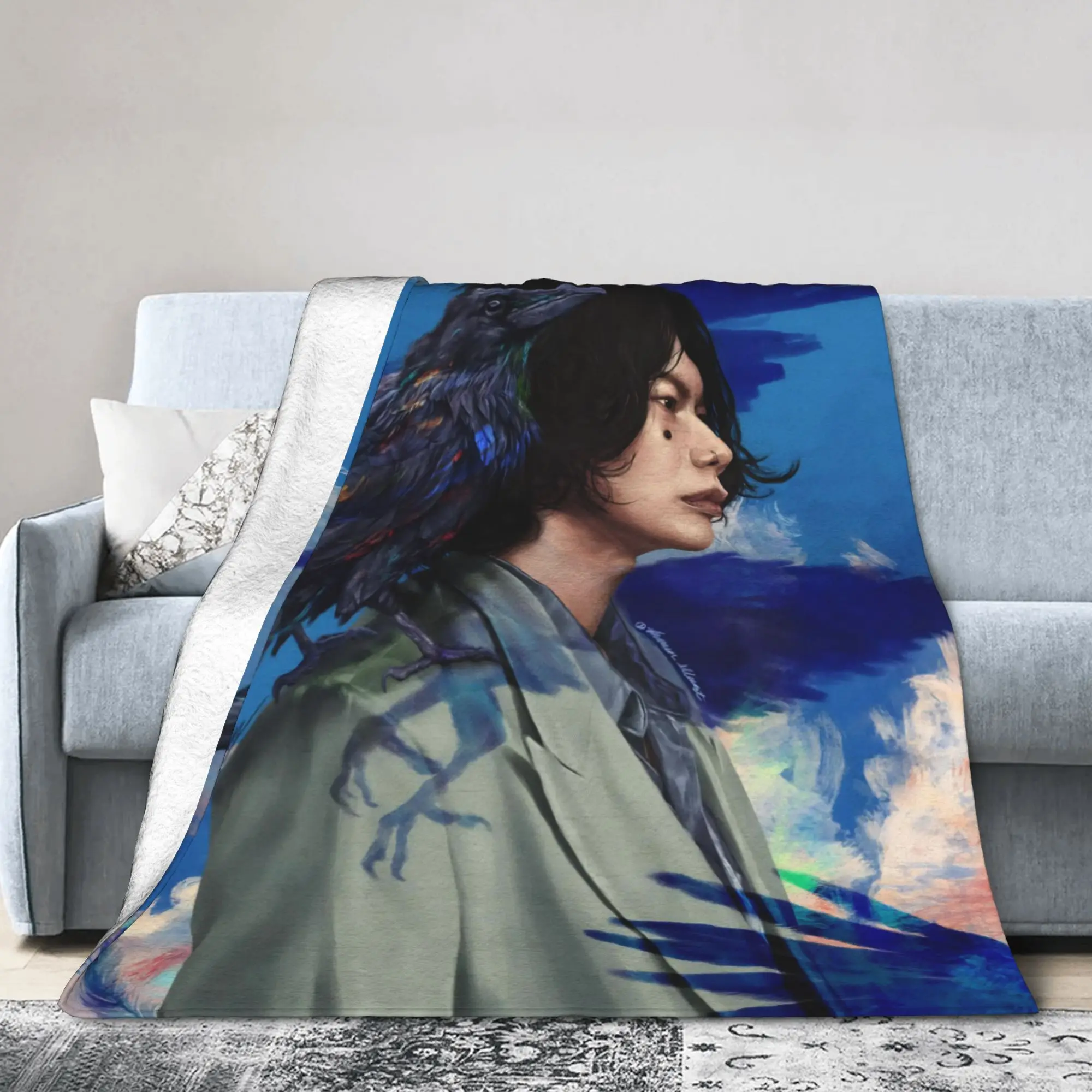 Kenshis Yonezus Singer  Blanket Fleece  Super Soft Throw Blankets for Outdoor Travel Bedroom Quilt