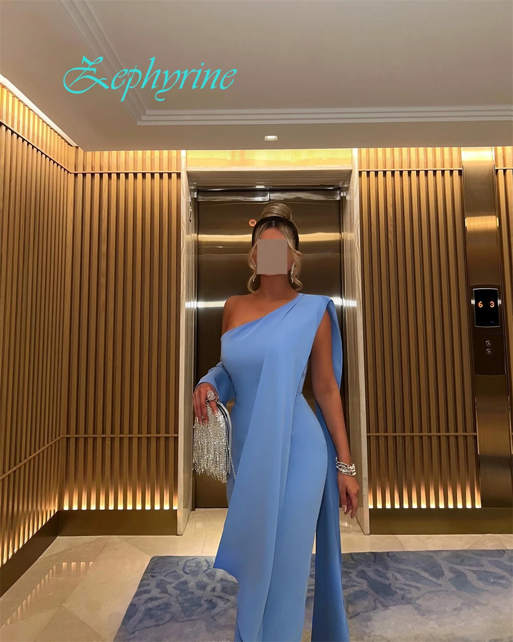 تخصيص مزاجه كتف واحد 3/4 الأكمام مساء اللباس مزاجه زيبر الظهر حزب فساتين رائعة حزب أثواب