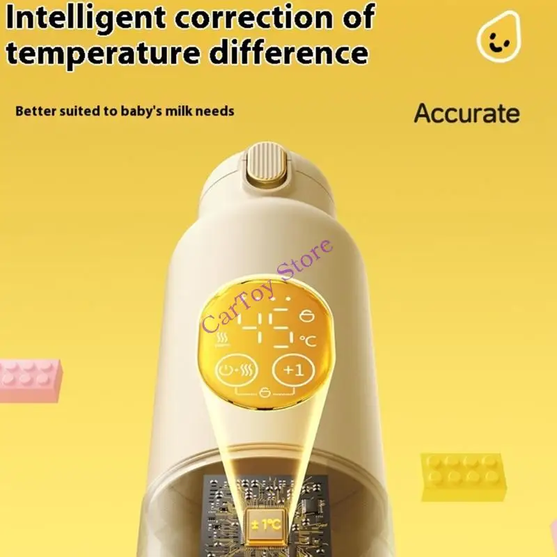 جهاز تسخين حليب الأطفال الكهربائي المحمول من الفولاذ المقاوم للصدأ، شاشة LED داخلية لمراقبة درجة الحرارة في الوقت الحقيقي، تصميم #2