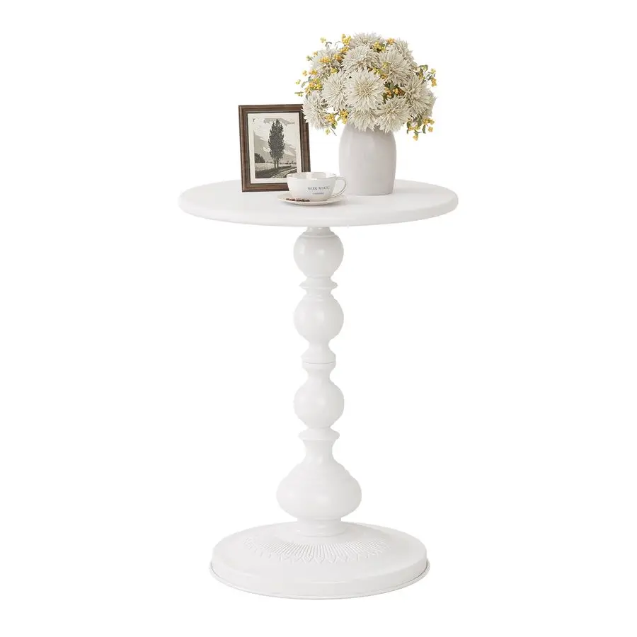 

Round Side Table, Small Drink Table for Small Spaces, Matte Modern Accent End Tables Coffee Tables, Pedestal Tables for Living R