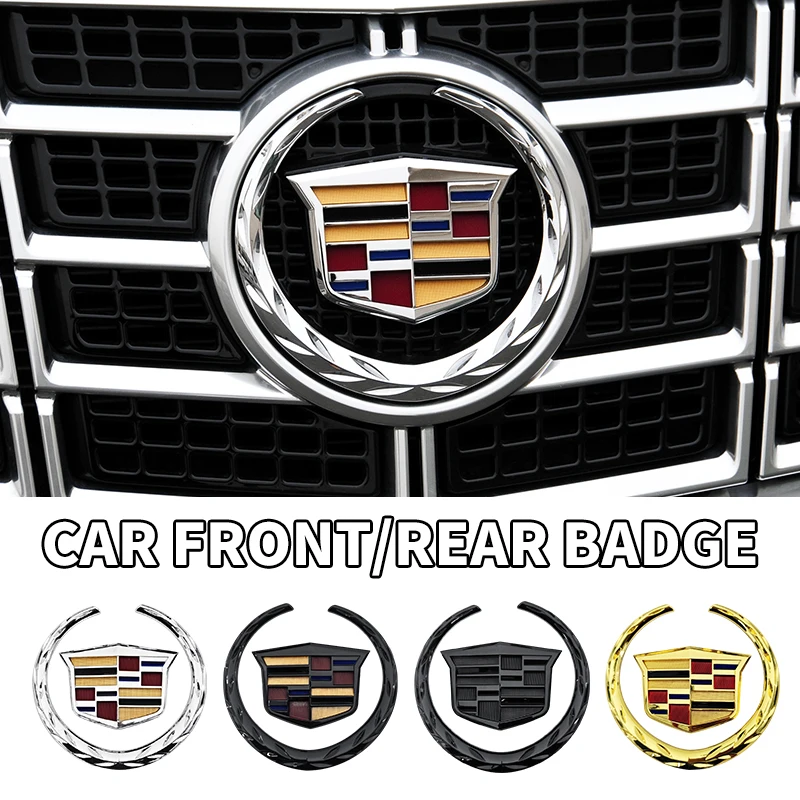 Emblema Adesivo 3D ABS para Grade Frontal e Porta-Malas de Carro, para Cadillac SRX ATS XTS, Decoração de Substituição