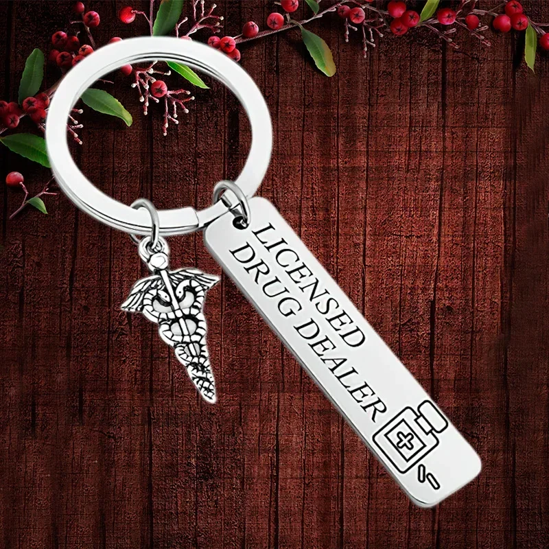 Metal Pharmacy Graduation Gift Keychain Pendant Pharmacist Gift Pharmacy Student Gift Key Chain Keyrings Licensed Drug Dealer