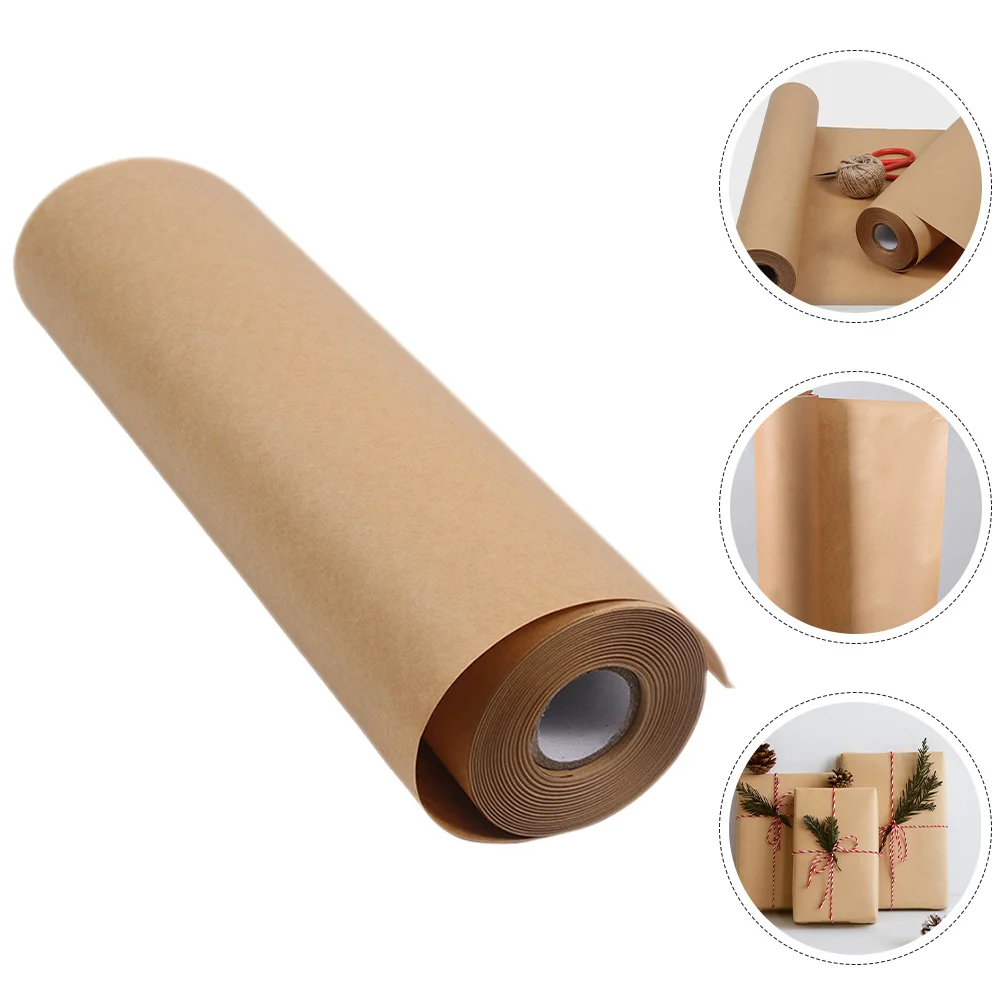 1 قطعة 1 لفة براون ورق الحرف لفة لب الخشب الطبيعي هدية التفاف باقة الأزهار التعبئة Diy بها بنفسك الحرف اليدوية اللوحة الرسم