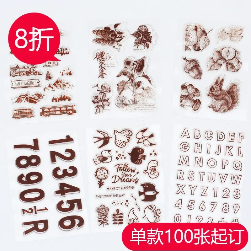 Japanese mountain train digital bird transparent silicone seal children\'s DIY hand account rubber stamps decorator scrapbook