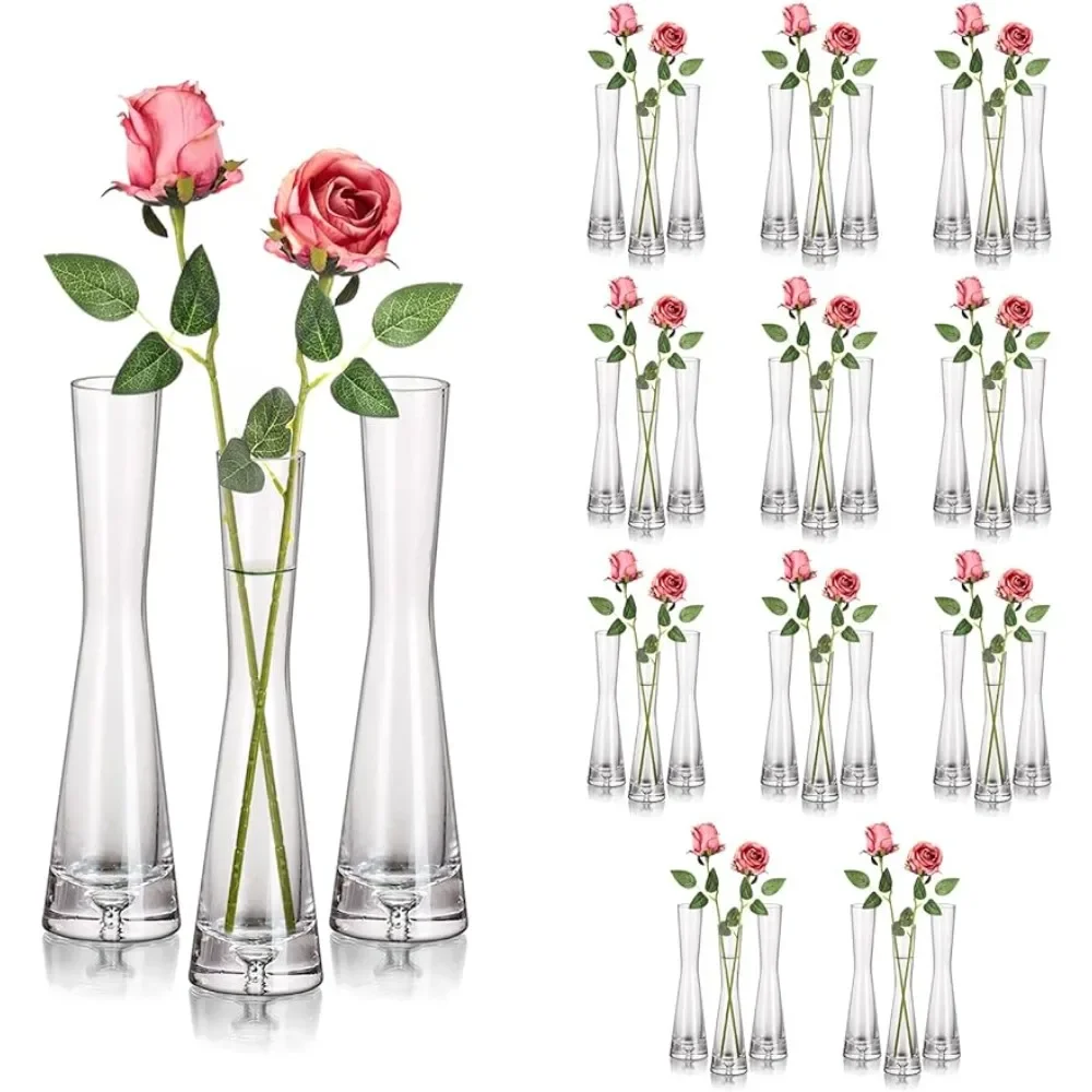 Minimalist Slim Floral Vase for Home Wedding Party Events Table Decor Glass Bud Vases for Centerpieces Set of 36 Flower Garden