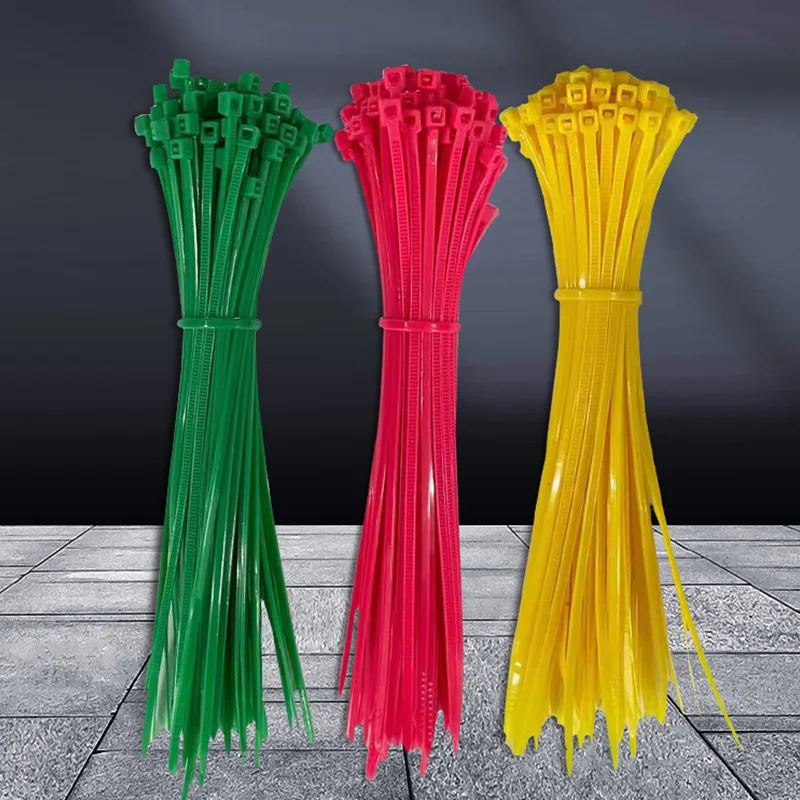 100pcs Ajustável Auto-Locking Nylon Wire 3x100mm Cable Zip Ties Cable Ties Organizador Aperte o Cabo Verde Vermelho Azul Amarelo