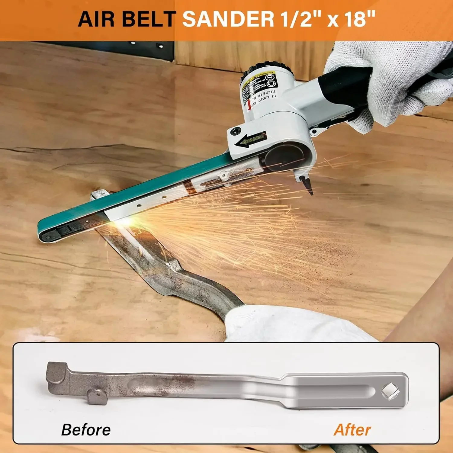 Imagem -03 - Air Belt Sander para Carpintaria Mini Belt Sander Metal Working Handheld Todos os Angle Grinder Belt x 18 36 40 60