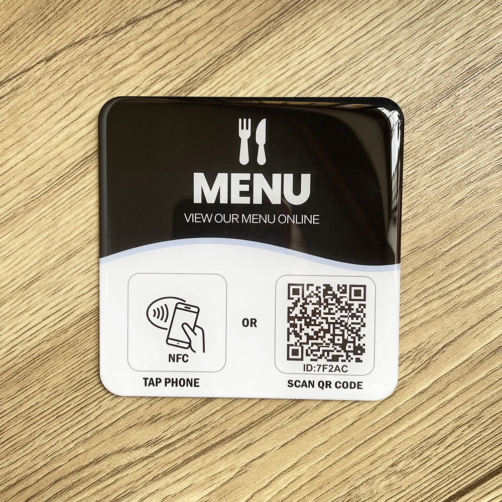 Migliora l'esperienza del tuo cliente con un menu digitale Codice QR Scheda menu da tavolo NFC Tocca per ordinare l'adesivo