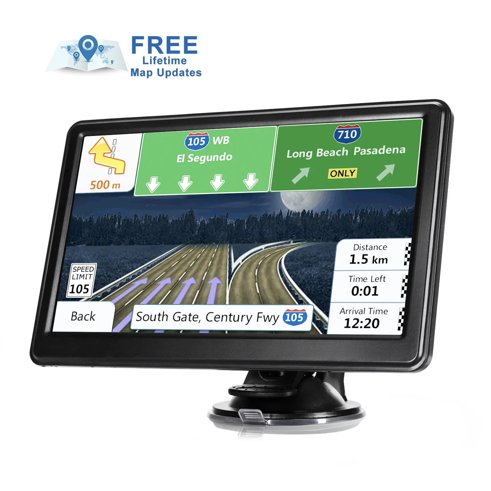 

7-inch navigation system with built-in back clip, convenient GPS navigation system for both large and small cars