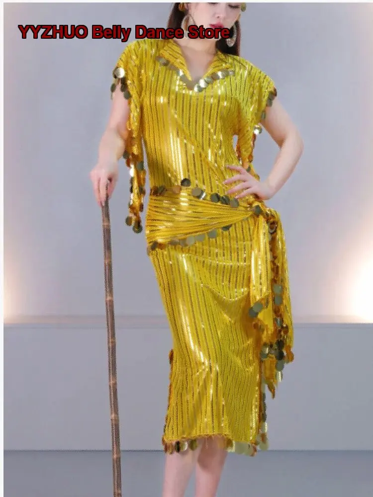 robe-courte-saidi-de-style-egyptien-faite-a-la-main-ornee-de-paillettes-et-de-rayures-dorees-style-baladi-folklorique-cleopatre