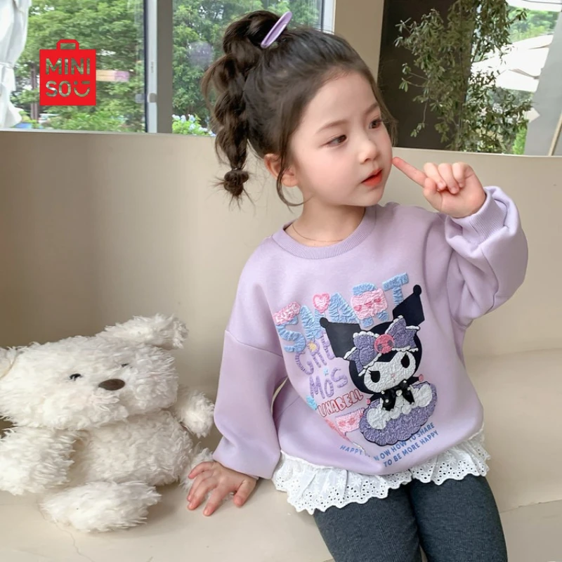 

Miniso 2025 Girls Hoodie, Princess Style Pullover for Toddlers & Kids Autumn Fashion Top