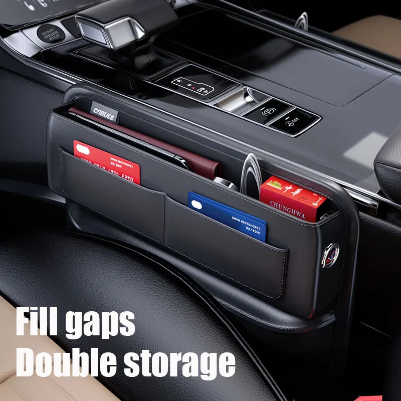 

Car Seat Gap Filler Storage Box Car Crevice Storage Organizer Box For Wallet Card Phone Cigarette Slit Pocket Car Storage Bag