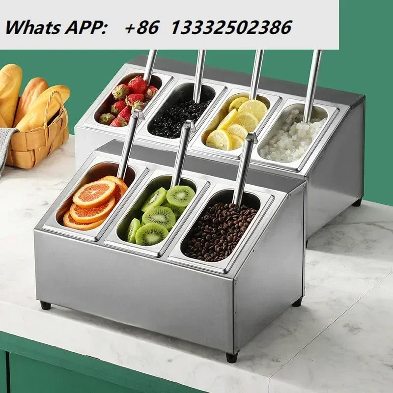 1/9 GN Pfanne mit Gestell Edelstahl Gewürzkanister Tablett Becken Topf Milch Tee Shop Marmelade Box Split Gewürzkanister Set Küche
