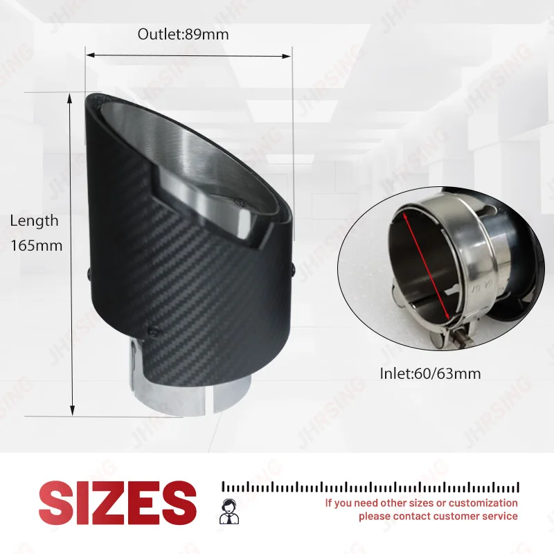 1PCS Exhaust Pipe Upgrade New Outlet Real Genuine Fiber Car Decoration Universal Nozzles Muffler stainless tailpipe modification