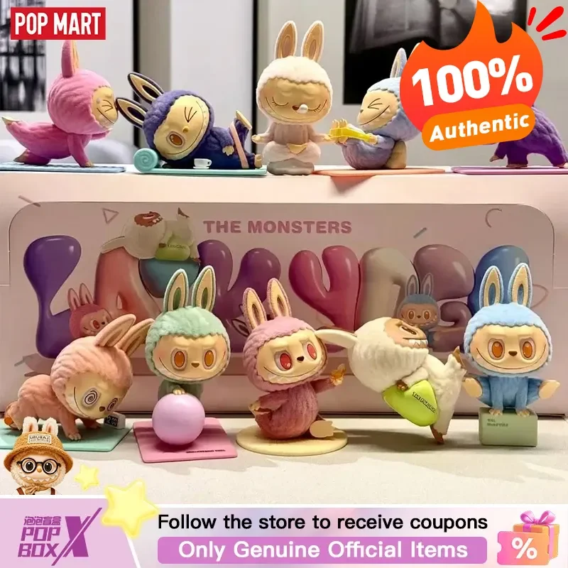 

Authentic POP MART THE MONSTERS Lazy Yoga Series Blind Box Toys Doll Cute Anime Figure Desktop Ornaments Collection Mystery Box