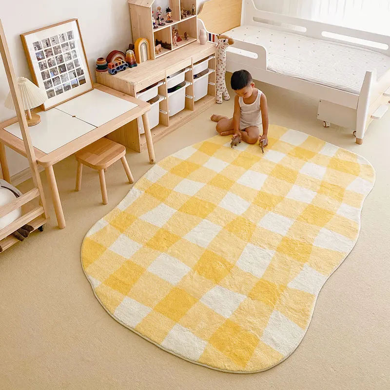 VIKAMA Moderner, einfacher, speziell geformter Teppich für Wohnzimmer, Sofa, Couchtisch, Kissen, Kinderzimmer, weicher Teppich, Heimdekoration