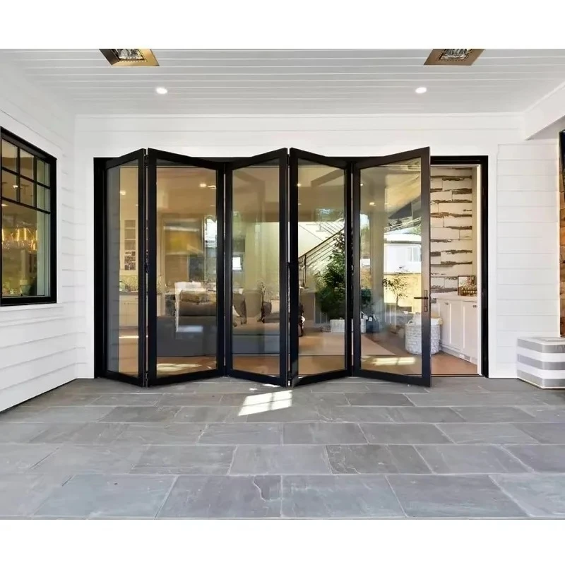 High Standard Bulk Aluminium Glass Bifold Doors For Patio Exterior Use Waterproof Windproof Heavy Duty For Home Garden Villa New