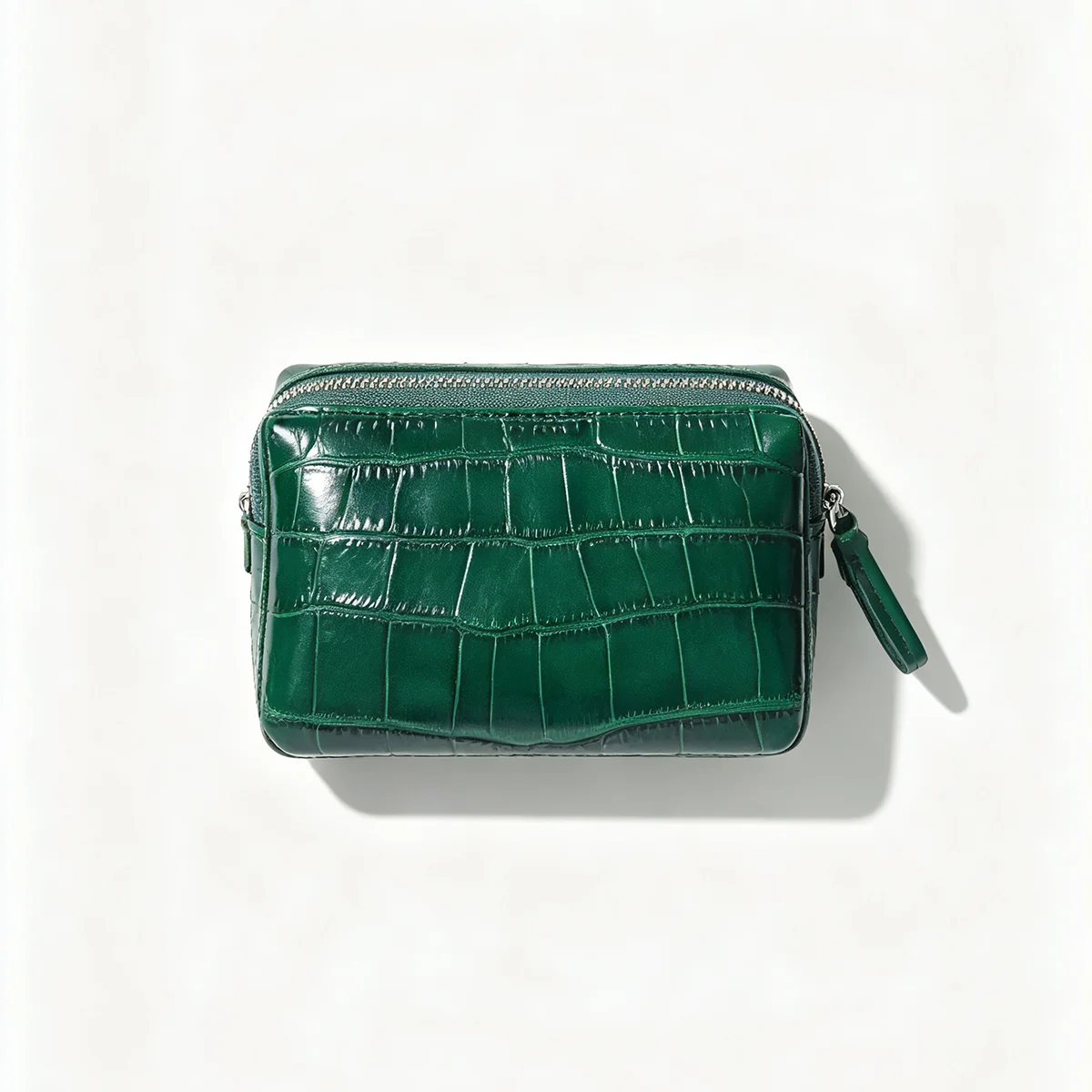 Echtes Leder mit Krokodilprägung Damen-Münzbörse Lippenstifthalter Kopfhörer-Schlüssel-Organizer Clutch Ausweiskartenetui Kosmetiktasche – Detail 8