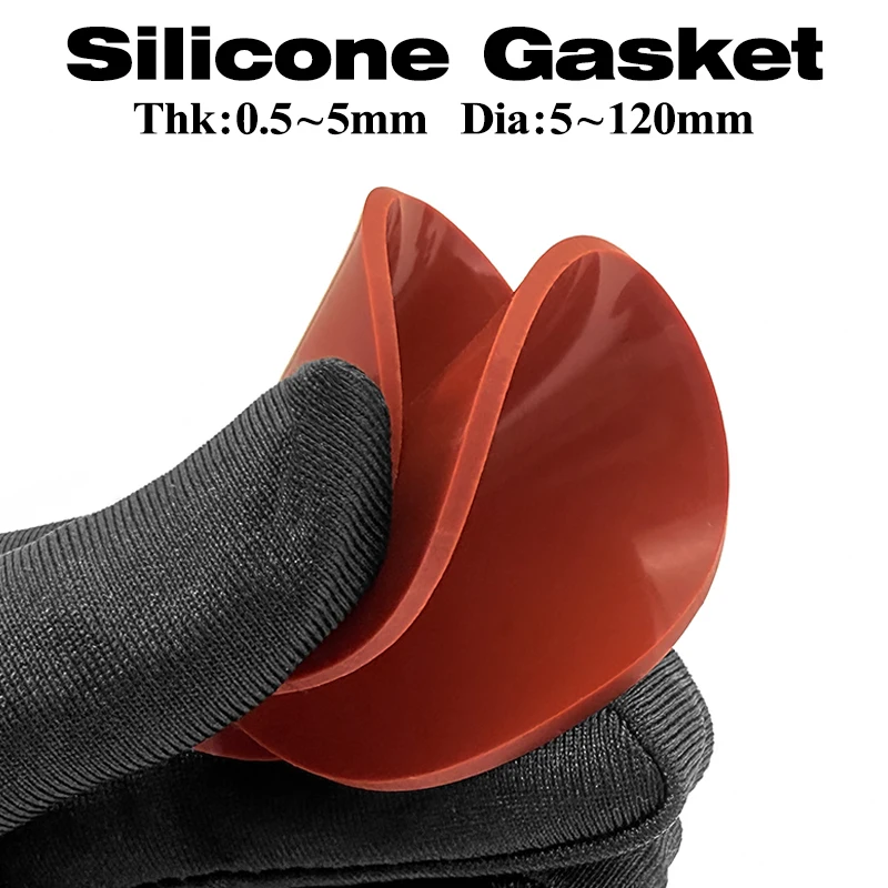 Dia 4 10 15 18 20-50mm Red Solid Silicone Rubber Sealing Gasket Waterproof Seal for Hardware Pipe Sealing and Shock Absorption