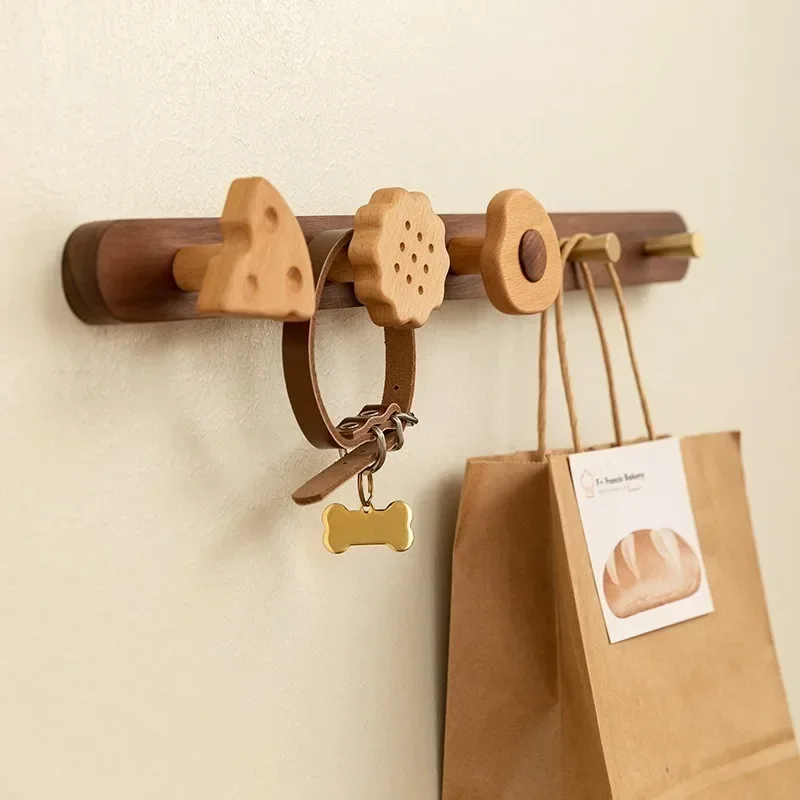 

Wall Mounted Solid Wood Coat Rack With Cute Hooks For Hanging Coats Backpacks Towels Bags Entryway Hallway Furniture Ins Style