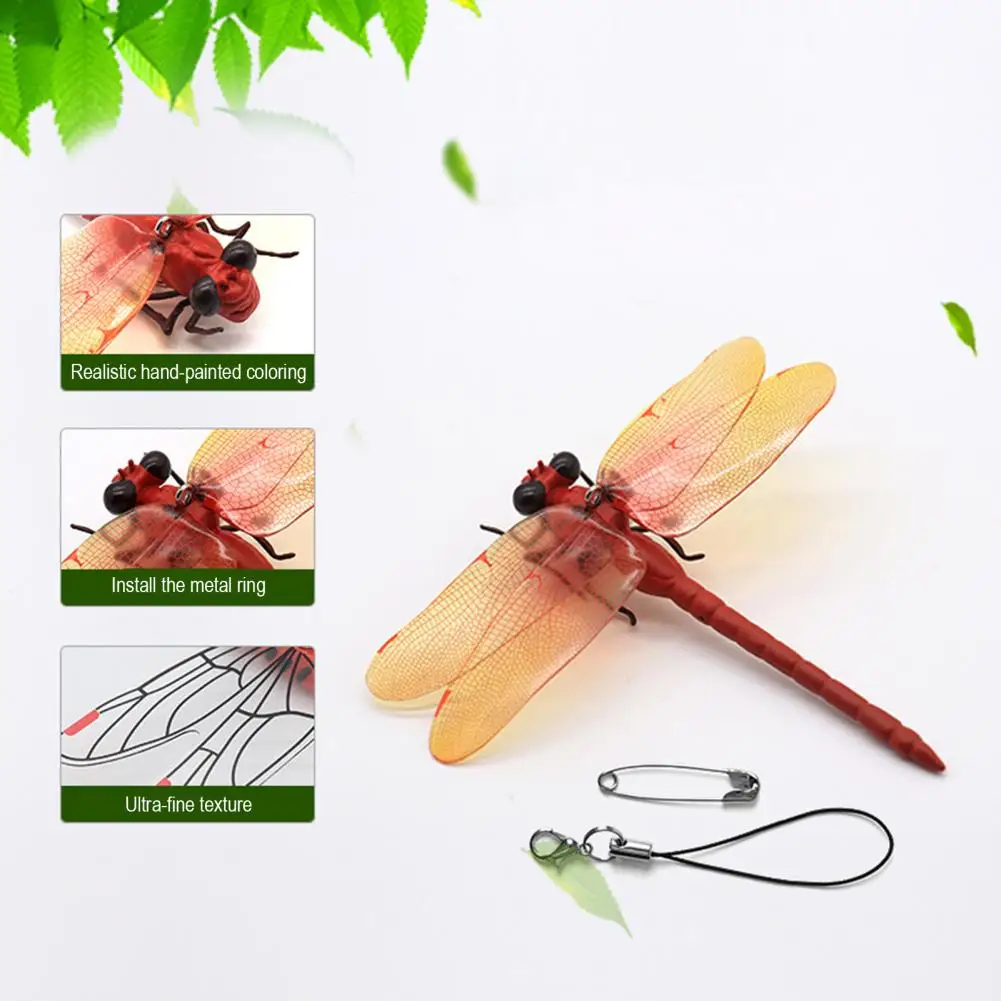 Multi-purpose Garden Pendant Simulated Dragonfly Pendant Pvc Hanging Repellent Realistic Design Pest Deterrence Ornament Outdoor