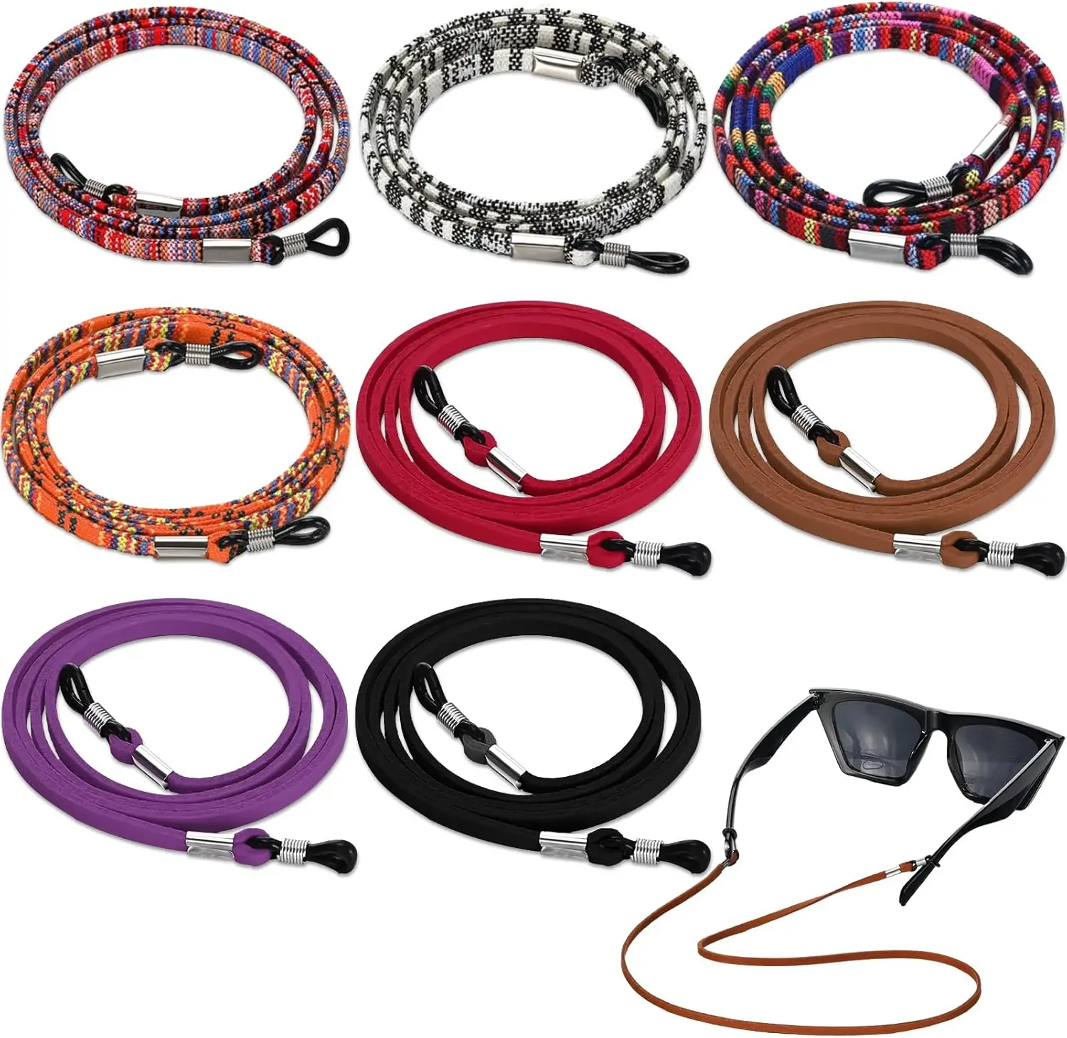 

Eyeglass Holder Strap Chain Cord Lanyard for Women, 8 Pack, Adjustable, Anti-Loss