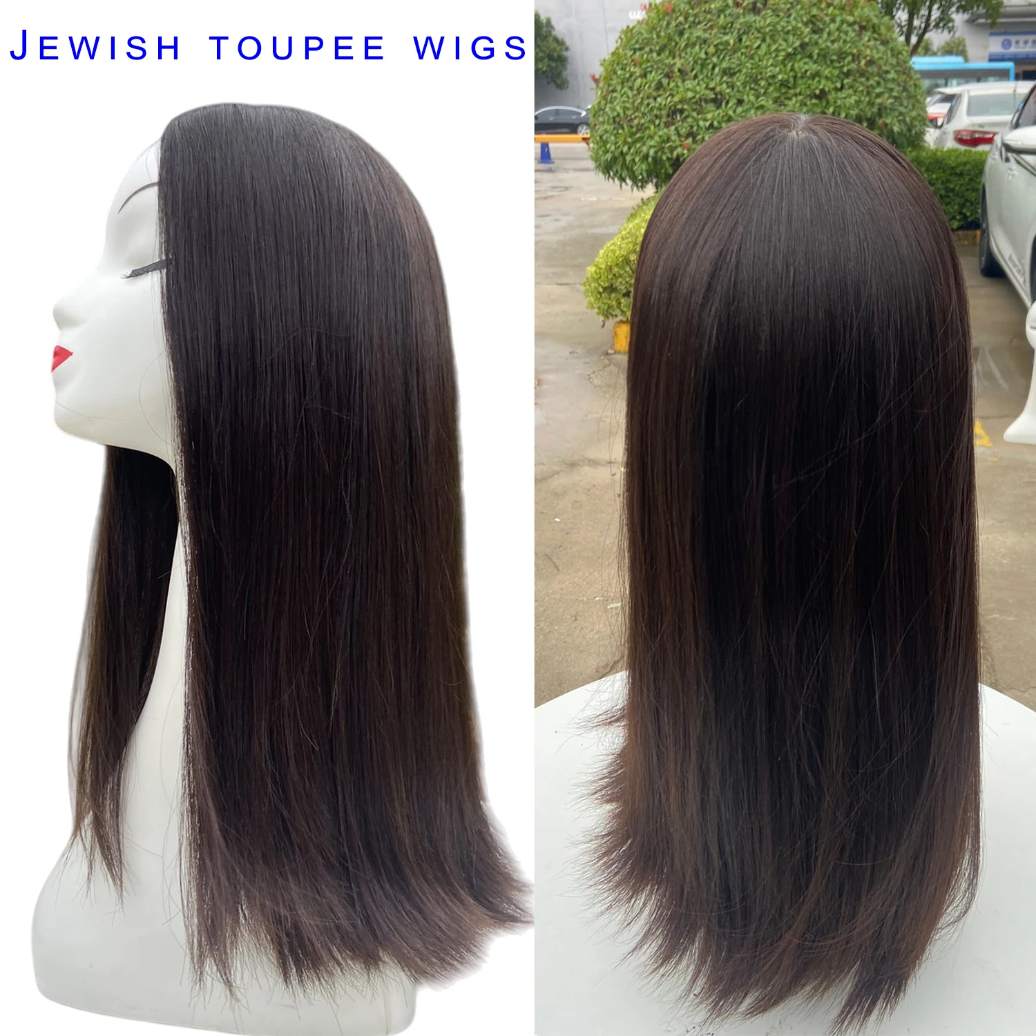 Peluca judía superior de encaje de alta calidad Topper 16-26 pulgadas Pelucas judías 100% rusa virgen Kosher Pelucas de cabello humano de 13x5 pulgadas en stock