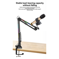 Microphone Bracket RGB Microphone Arm Stand With RGB Light Rotatable Suspension Boom Scissor Stand-Y41A